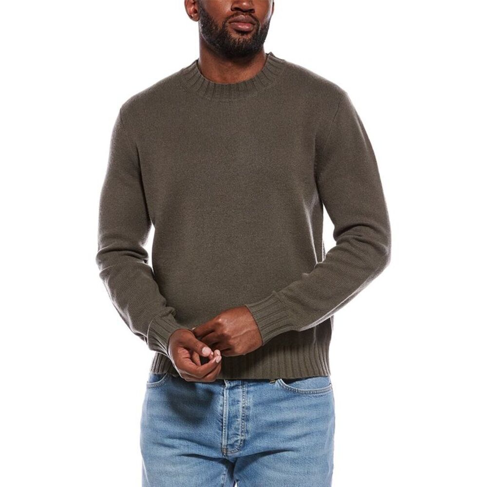 Madewell Mens  Heritage Merino Wool Crewneck Sweater, Brown